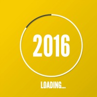 The concept of  new arrival in 2016. Round progress bar loader.